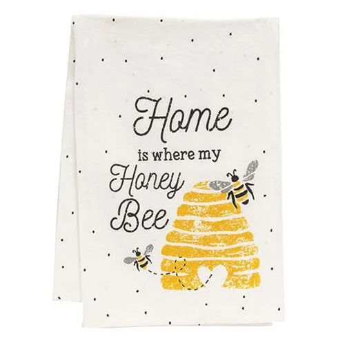 carpet for entryway-Home Is Where My Honey Bee Dish Towel