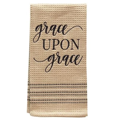 carpet with hypoallergenic features-Grace Upon Grace Dish Towel 20x28