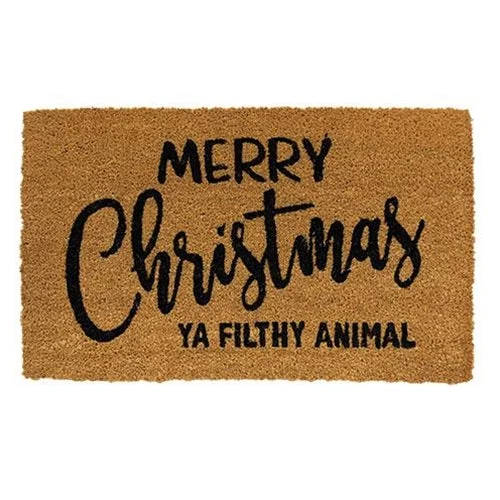 carpet for refined and carefully curated interiors-Merry Christmas Ya Filthy Animal Door Mat