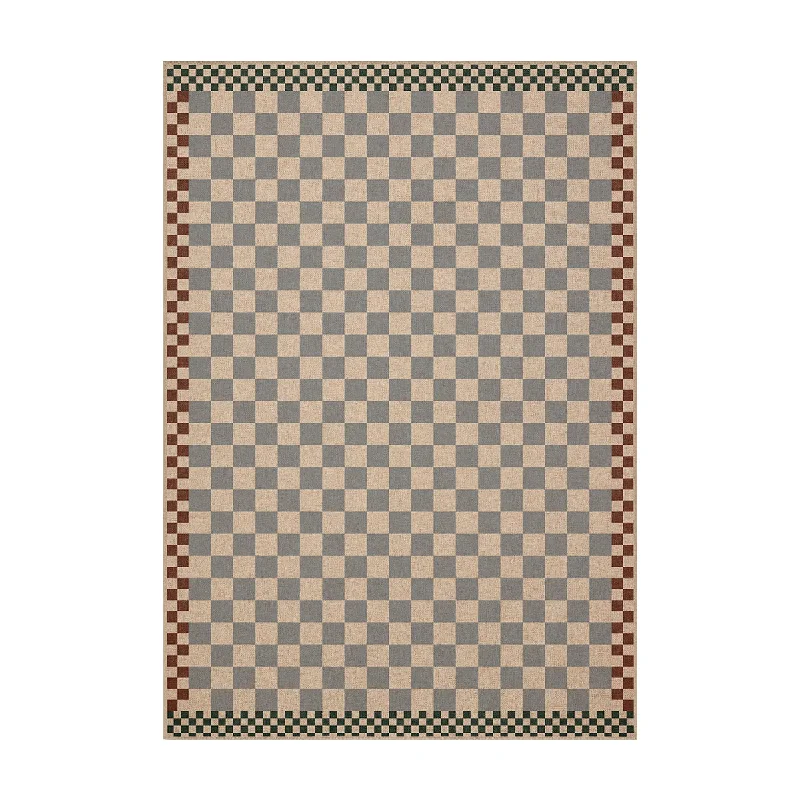 carpet with luxurious, thick pile-Checkered New Jute Rug