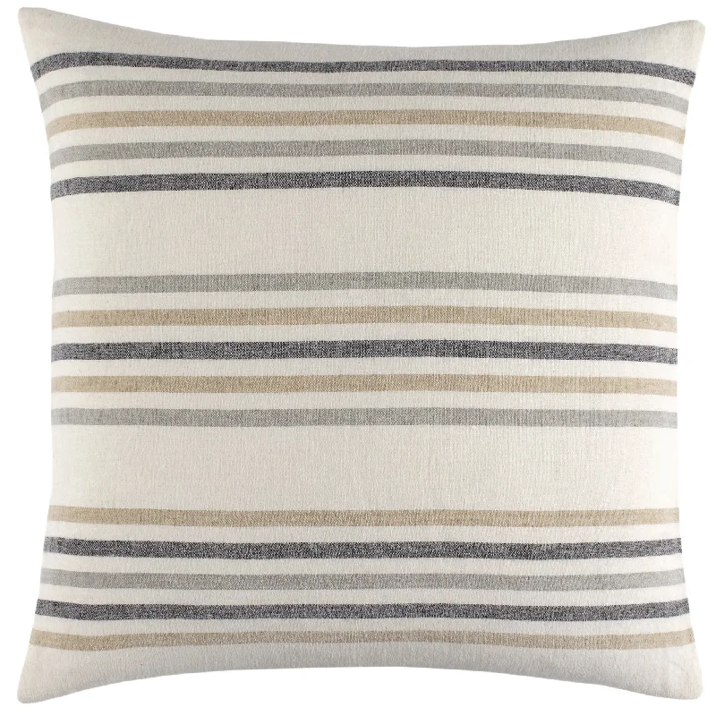 carpet with visually engaging designs-Ellison Stripe Linen Chenille Ivory Sham