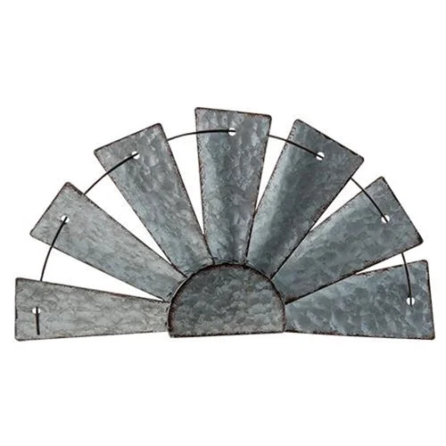 carpet for easy-to-maintain designs-Galvanized Half Windmill Wall Art