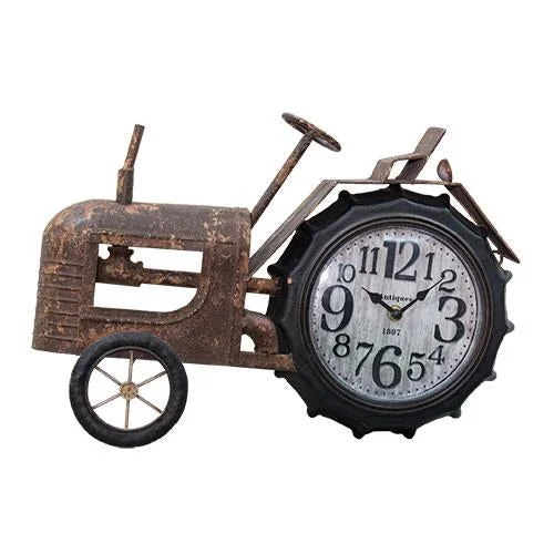 carpet for modern farmhouse decor-Rustic Tractor Clock