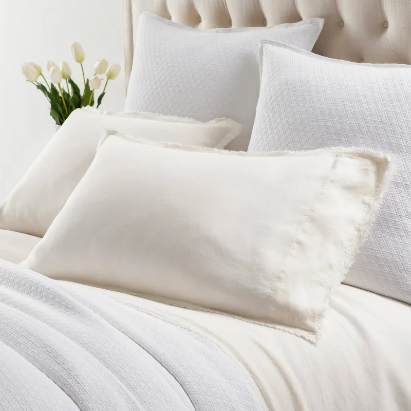 Breathability testing for latex pillows-Faye Linen Dove White Pillowcases