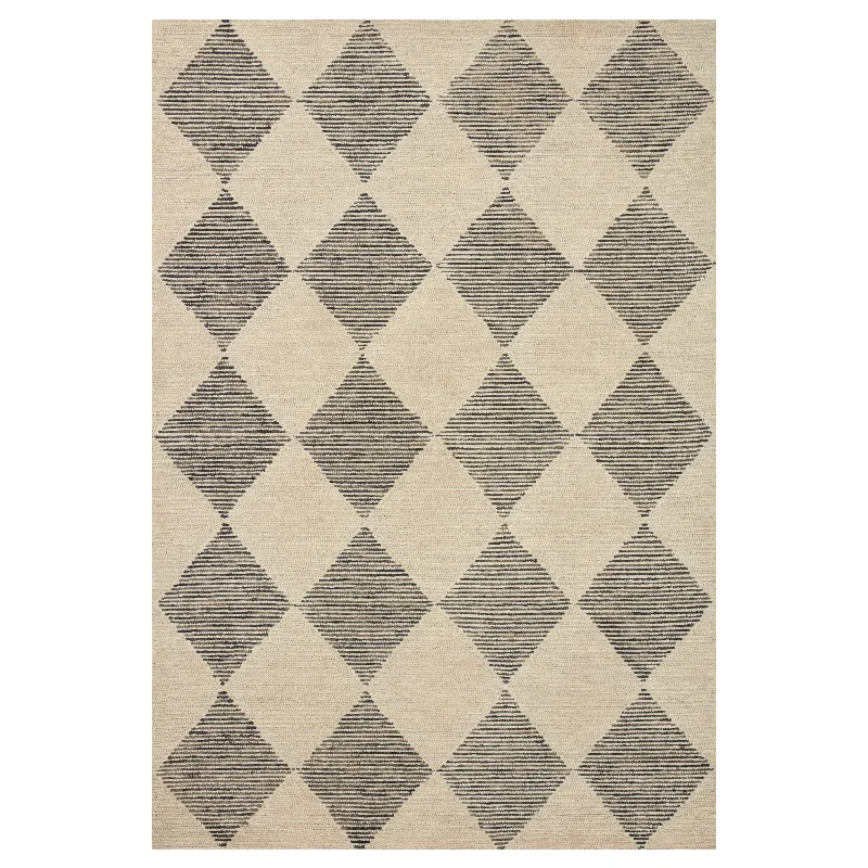 carpet for achieving cozy vibe-FLOOR MODEL - Chris Loves Julia x Loloi Francis Beige / Charcoal Rug - 7'9" x 9'9"