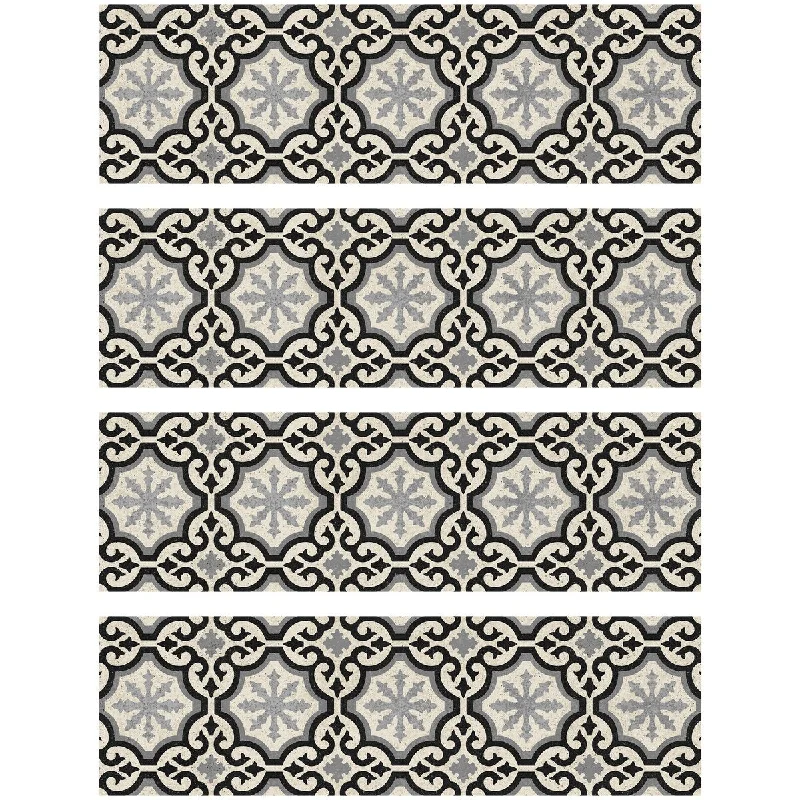 carpet for bright and lively decor-FlorArt Chelsey Noir 8.5"x30" Indoor Stair Treads Set/4 - 8.5 in x 30 in