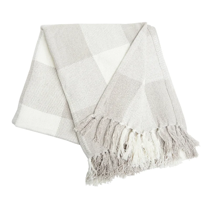 carpet with water-resistant material-Franklin Pebble Gingham Check Throw Blanket