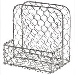 carpet for a charming and relaxing home-Galvanized Chickenwire Napkin Holder