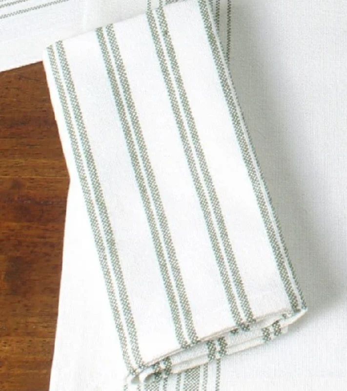 carpet with a delicate and graceful touch-Grain Sack Stripe - Sage Napkin - Set of 6