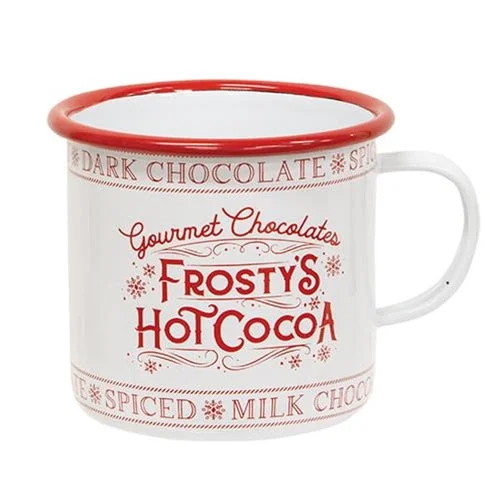 carpet for luxury office spaces-Frosty's Hot Cocoa Holiday Enamel Mug