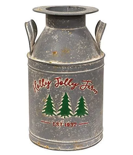 carpet for contemporary penthouse styling-Holly Jolly Farm Mini Vintage Milk Can