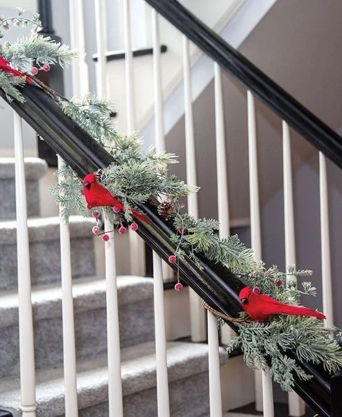 carpet for adding warmth to decor-Icy Pine & Sugar Berry Cardinal Garland