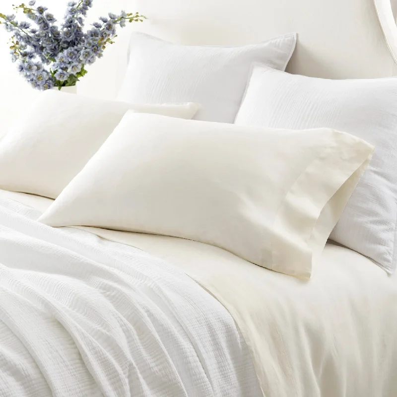 How pillows improve neck support-Lush Linen Ivory Pillowcases