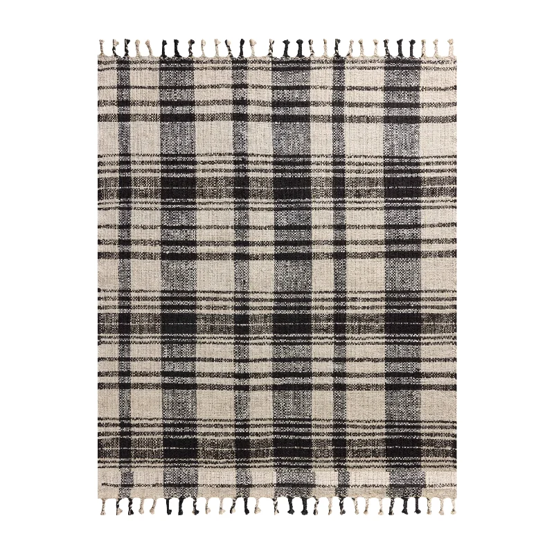 carpet for creating warmth and comfort-Magnolia Home by Joanna Gaines x Loloi Louie Ivory / Black