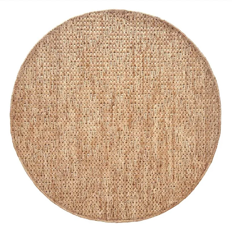 carpet for a stylish and trendy finish-Massika Diamond Pattern Braided Round Jute Rug