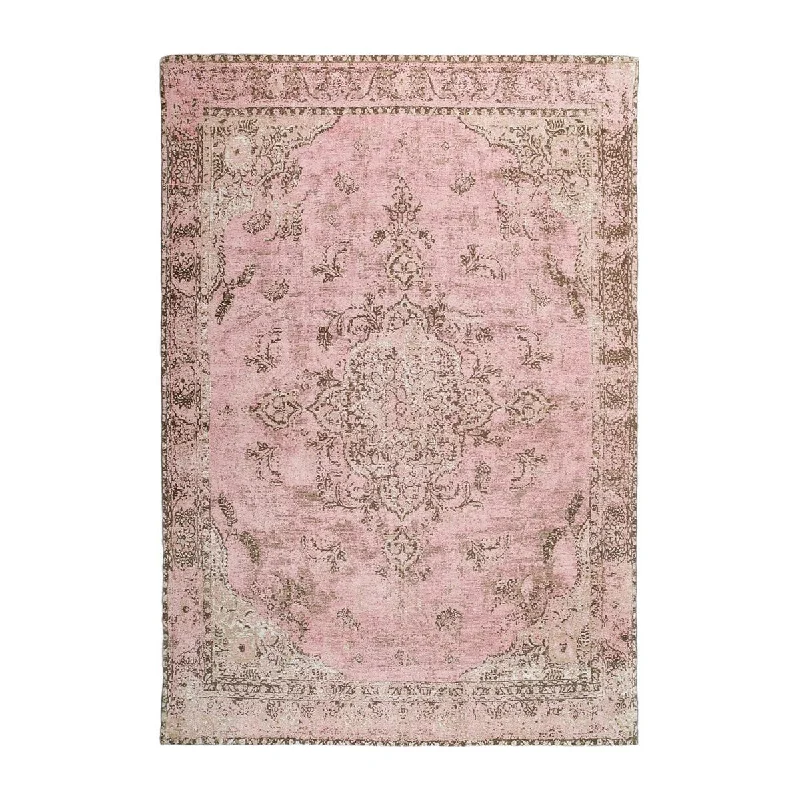 carpet for making small spaces look larger-Sahara Turkish Style Distressed Medallion Rug