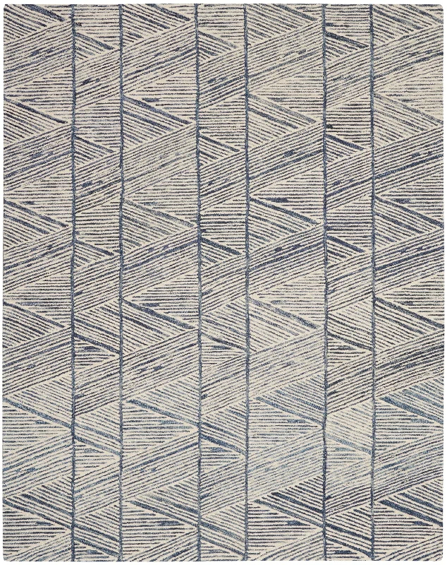 carpet for achieving a high-end aesthetic-Nourison Colorado CLR01 White Blue Area Rug