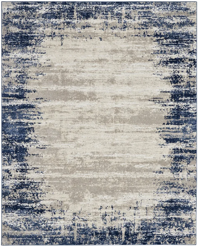 carpet for large dining areas-Nourison Cyrus CYR04 Ivory/Navy Area Rug