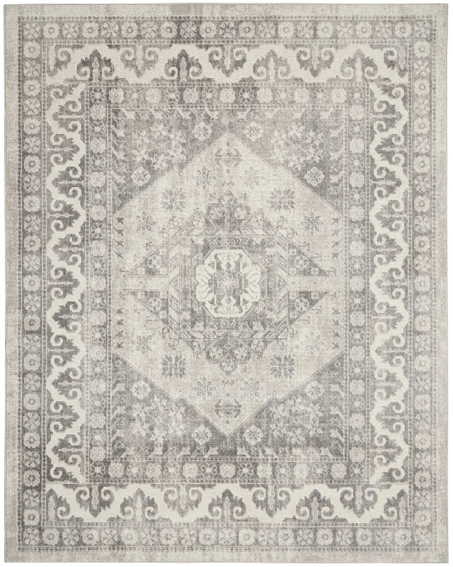 carpet for home entryway accent-Nourison Cyrus CYR05 Ivory Area Rug