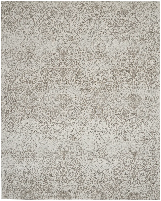 carpet for layering with other decor elements-Nourison Damask DAS06 Ivory Area Rug