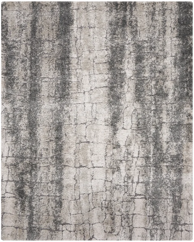 carpet for adding texture to rooms-Nourison Dreamy Shag DRS01 Ivory/Charcoal Area Rug