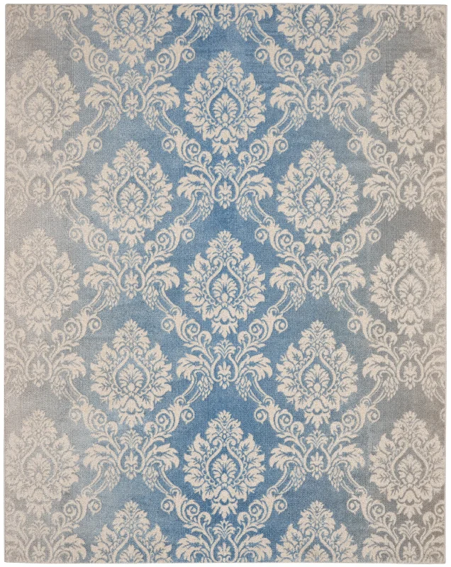 carpet for creating luxury ambiance-Nourison Elation ETN03 Ivory Blue Area Rug