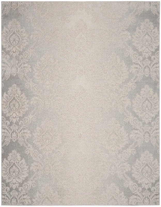 carpet with long-lasting fibers-Nourison Elation ETN03 Ivory Grey Area Rug