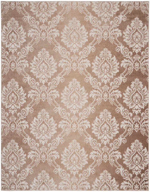 carpet with classic neutral colors-Nourison Elation ETN03 Ivory Mocha Area Rug