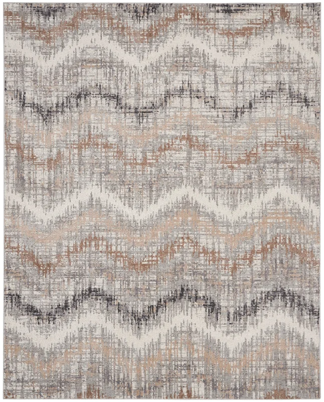 carpet for open-plan living spaces-Nourison Elation ETN04 Grey Ivory Area Rug