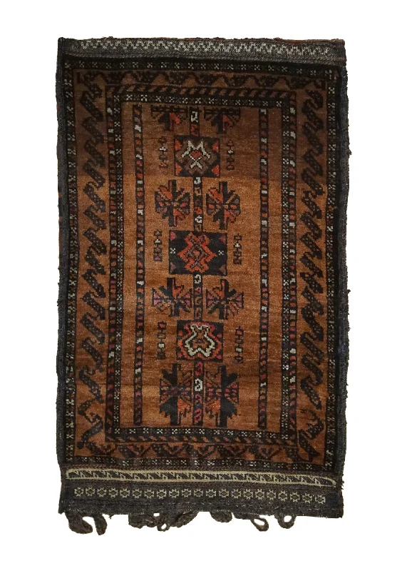 Elasticity options for latex pillows-Oriental Rug Afghan Handmade Pillow Tribal 2'0"x3'4" (2x3) Brown Bag Geometric Design #A33690