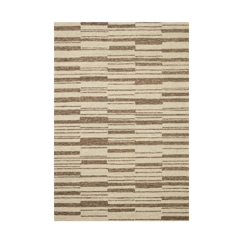 carpet for rustic-style homes-OVERSTOCK RUG - Chris Loves Julia x Loloi Polly Beige / Tobacco - 3'6" x 5'6"