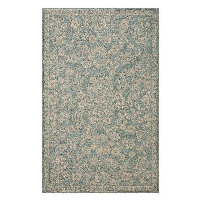 carpet for minimalist bedroom-Rifle Paper Co. x Loloi Arboretum Jade Rug