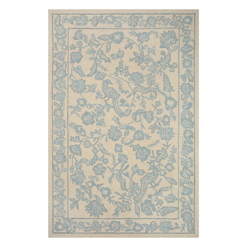 carpet with colorful abstract patterns-Rifle Paper Co. x Loloi Arboretum Periwinkle Rug