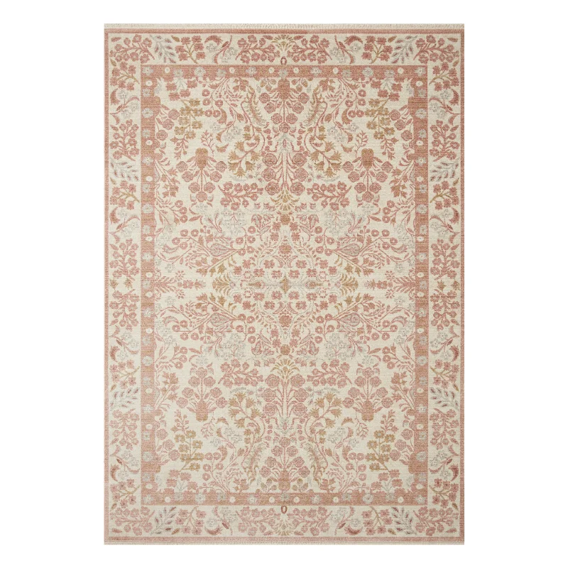 carpet with subtle and sophisticated hues-Rifle Paper Co. x Loloi Holland Blush Rug