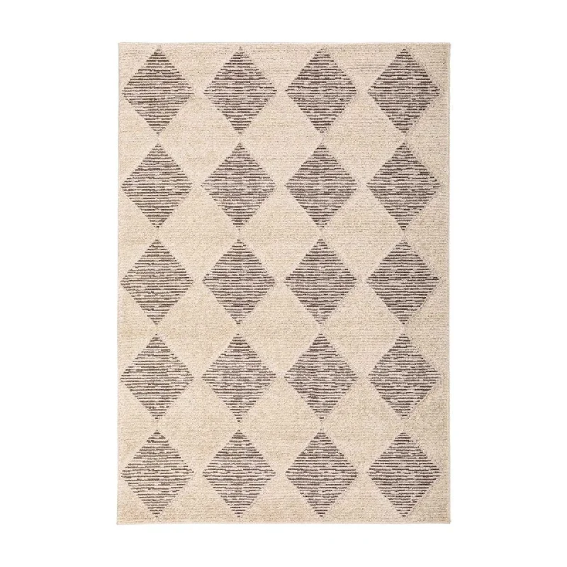 carpet with handwoven intricate designs-Serenade Yuri Rug (Beige)