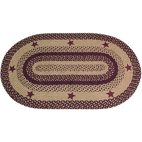 carpet for blending modern and cozy aesthetics-Wine Star Oval Rug 27x48