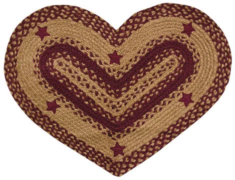 carpet for modern home design enthusiasts-Wine Star Heart Braided Rug 20x30