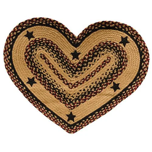 carpet for bold and contrasting color schemes-Blackberry Star Braided Heart Rug