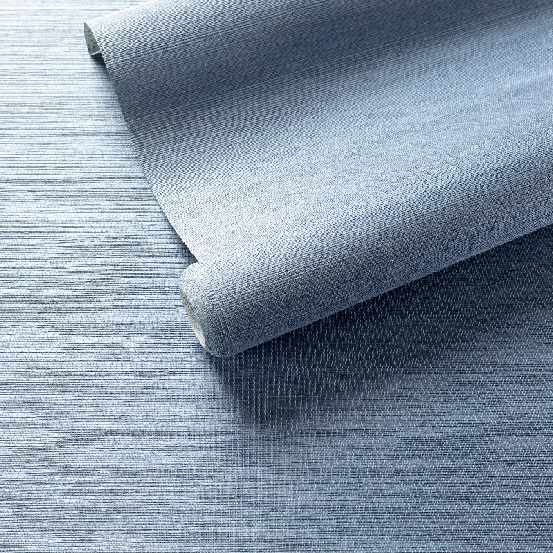 carpet for minimalistic decor-Samoa Periwinkle Grasscloth Wallpaper