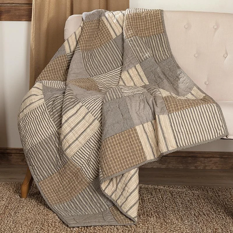 carpet for eco-friendly flooring-Sawyer Mill Charcoal Block Quilted Throw 60x50