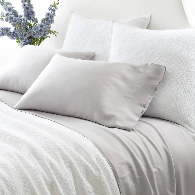 Filling options for buckwheat pillows-Silken Solid Grey Pillowcases (Pair)