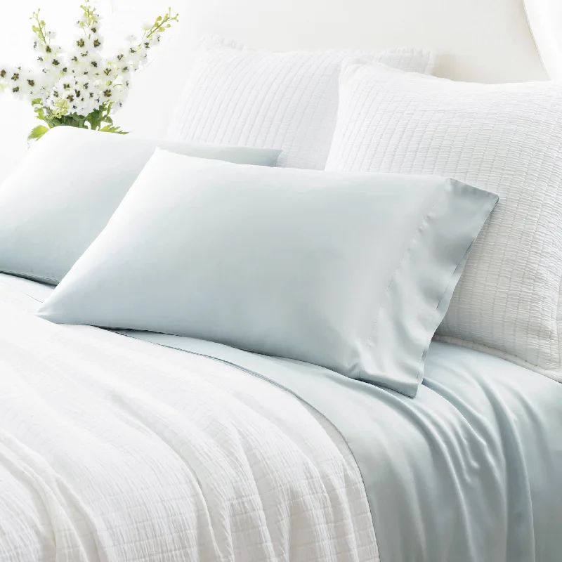 Pillow height and neck comfort-Silken Solid Robin's Egg Blue Pillowcases