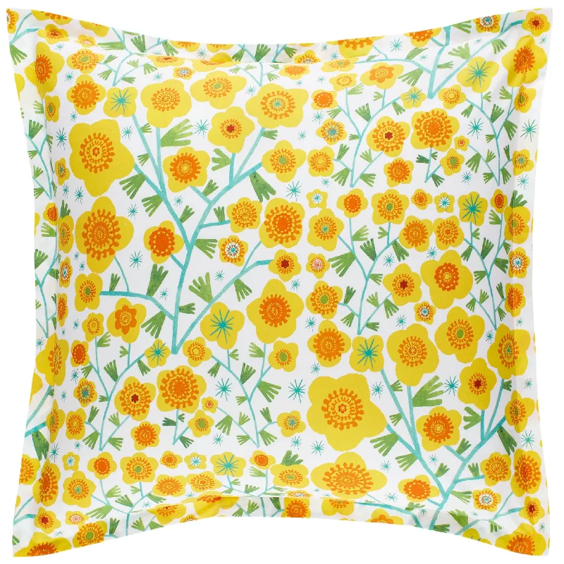 carpet for matching home decor styles-Silly Sunflowers Yellow Sham