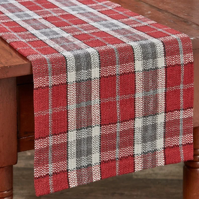 carpet for creating a relaxing retreat-Sketchbook Snowman Plaid Table Runner - 36"L