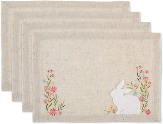 carpet for an inviting and graceful home setting-Spring Meadow Embroidered Placemat - Set of 4