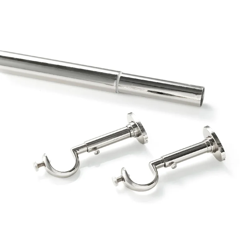 carpet with subtle, calming hues-Stockbridge Polished Nickel Curtain Rod