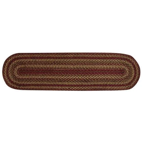 carpet for blending with artistic wall decor-Cinnamon Braided Oval Runner 13" x 48"