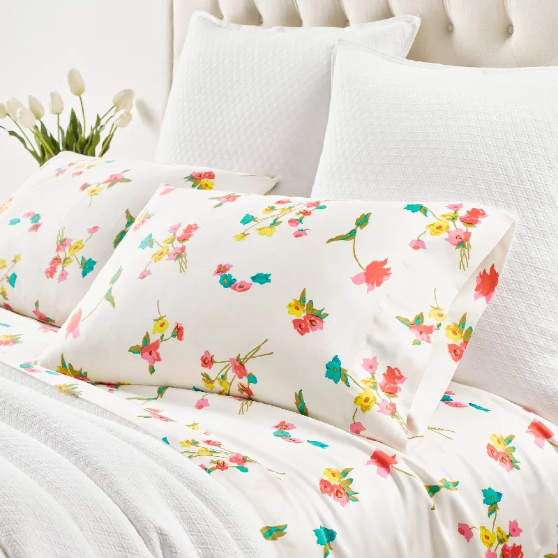 Adjusting latex pillow softness-Taffeta Floral Multi Pillowcases