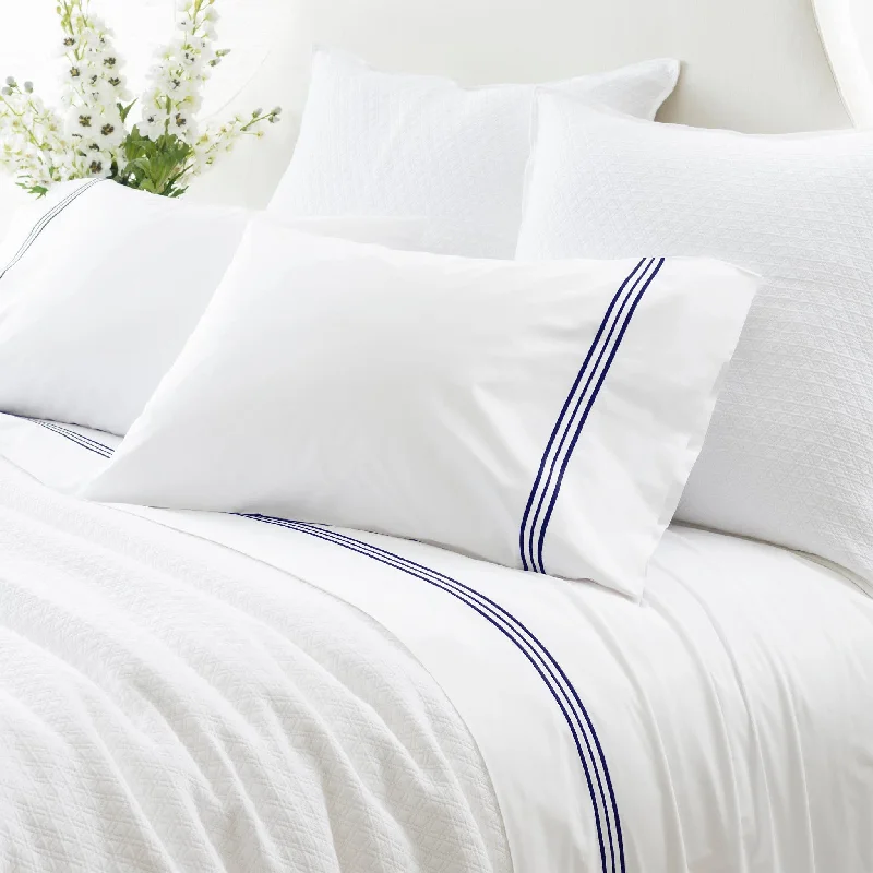 Pillow height and shoulder comfort-Trio Indigo Pillowcases (Pair)