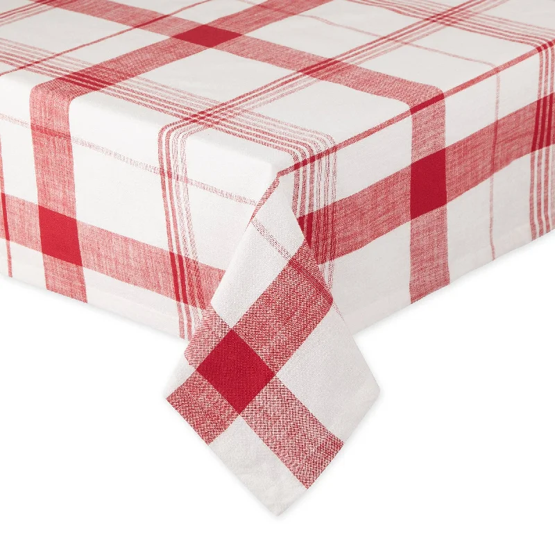 carpet for high-end home decor-Twas The Night Before Plaid Tablecloth - 52 X 52"